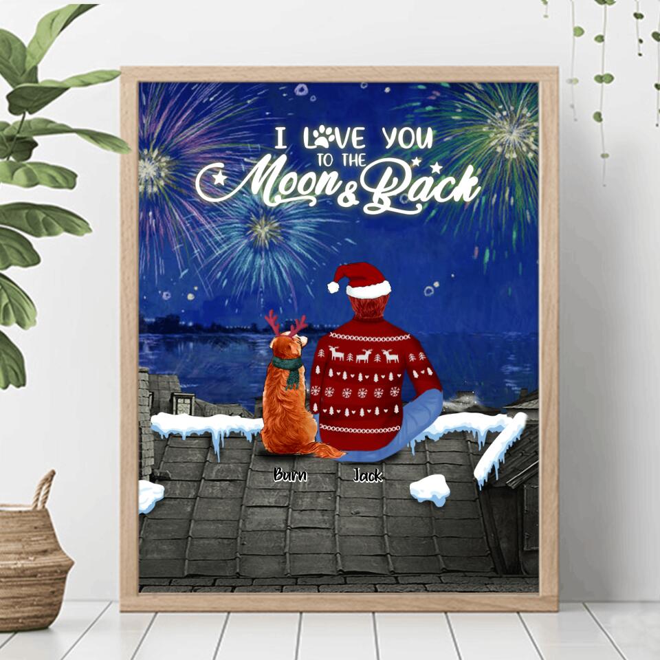 Personalized New Year With Family Poster - Family With Up to 4 Pets - Gifts For Family - First Christmas Together As Hubby And Wife