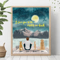 Personalized Pet Mom/Dad Poster - Up to 3 Pets - Best Gift For Dog/Cat Lovers - I Love You To The Moon And Back