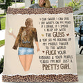 Personalized Girl Quilt/Fleece Blanket - Bỉthday Gift For Girl - I'm Not Just A Pretty Girl