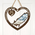 Custom Personalized Memorial Feathers Wooden Sign - Memorial Gift Idea For Family Members - Feathers Appear When Angels Are Near