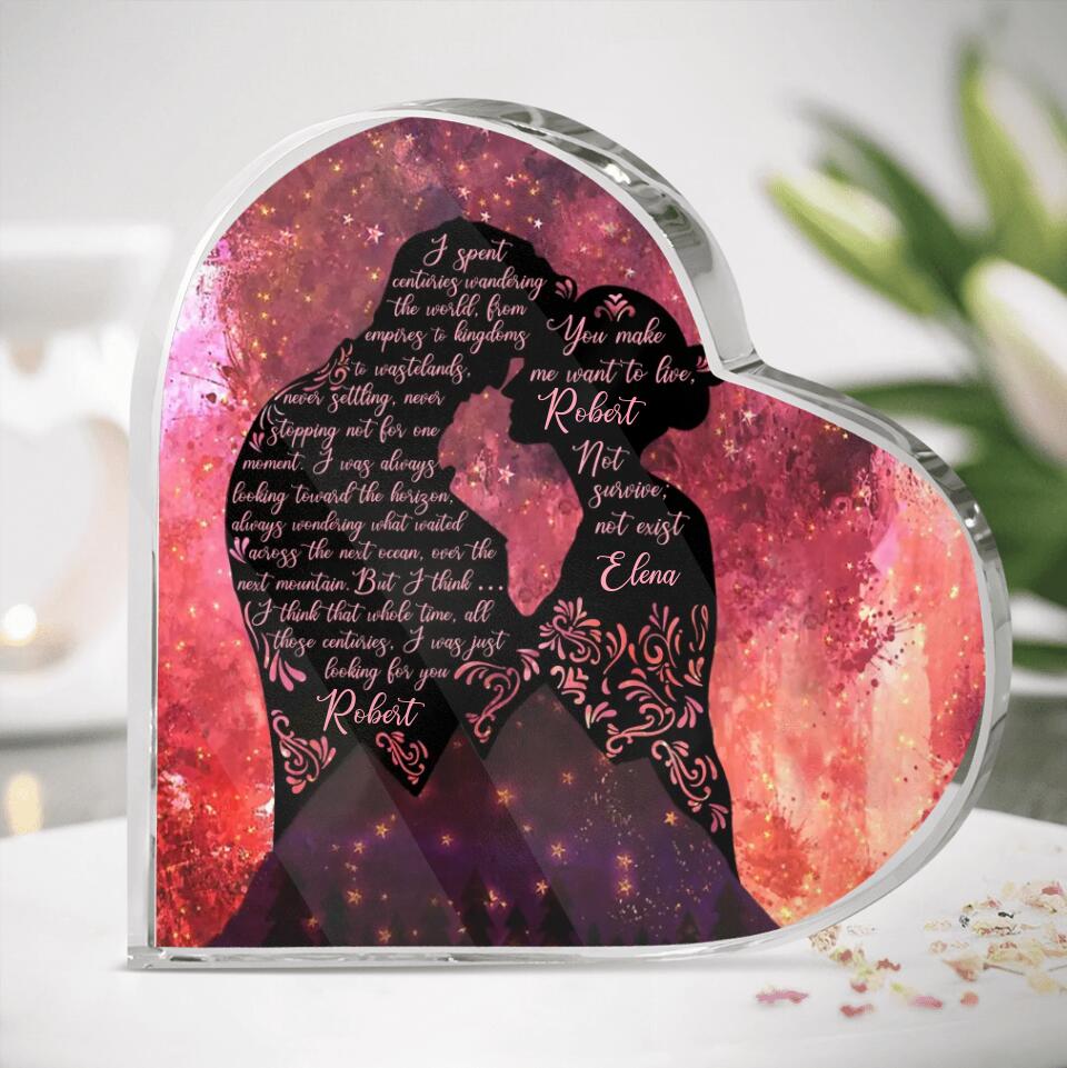 Personalized Couple Acrylic Plaque - Gift Idea For Couple/Husband & Wife - You Make Me Want To Live