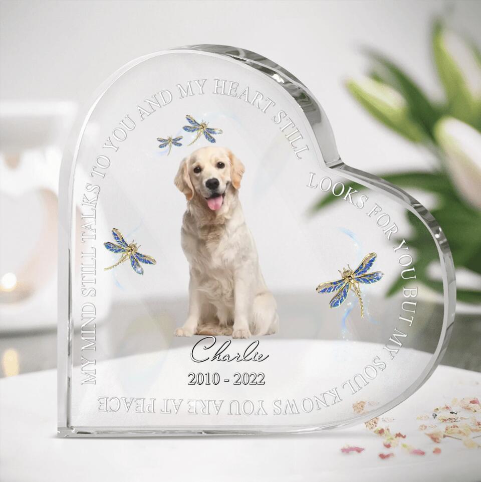 Personalized Memorial Pets Photo Acrylic Plaque - Upload Photo - My Mind Still Talks To You And My Heart Still