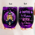 Personalized Witch Friend Wine Tumbler - Up to 3 Girls - Gift For Halloween/Friends/Besties - Witches By Nature