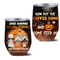 Personalized Halloween Cats Wine Tumbler - Up To 6 Cats - Best Gift For Cat Lover