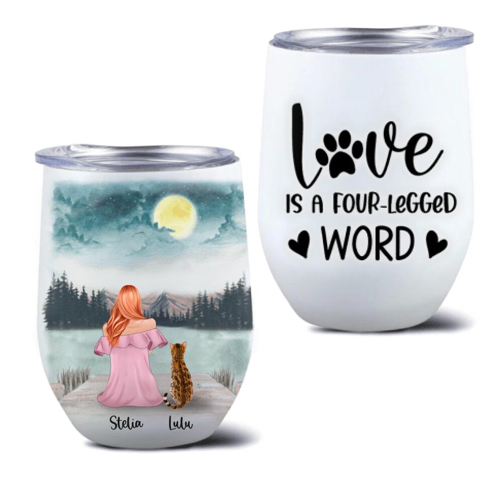 Personalized Pet Mom Wine Tumbler - Mom With Up to 4 Pets - Best Gift For Cat/Dog Lover - FD19NO