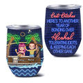Personalized Pontoon Friends Wine Tumbler - Up to 4 People - Gift Idea For Friends - There Are Two Absolutes In Life Pontoon Friends And Alcohol