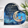 Personalized Besties Acrylic Plaque - Gift Idea For Best Friends/Besties - To My Bestie I Love You