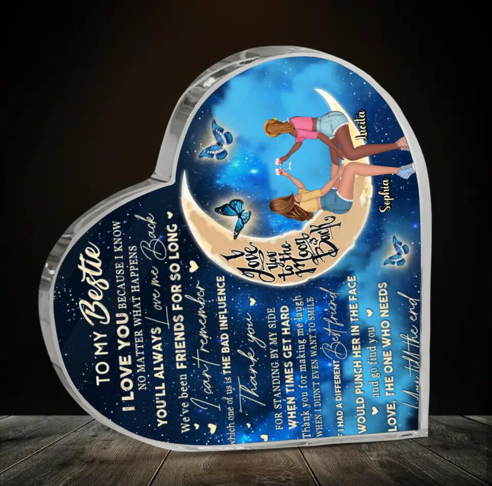 Personalized Besties Acrylic Plaque - Gift Idea For Best Friends/Besties - To My Bestie I Love You