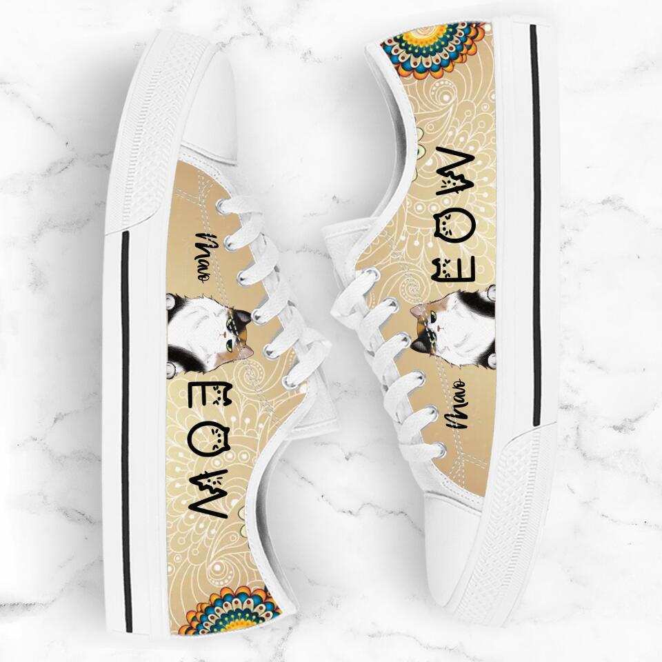 Personalized Meow Cat Sneakers - Up to 4 Cats - Gift Idea For Cat Lovers