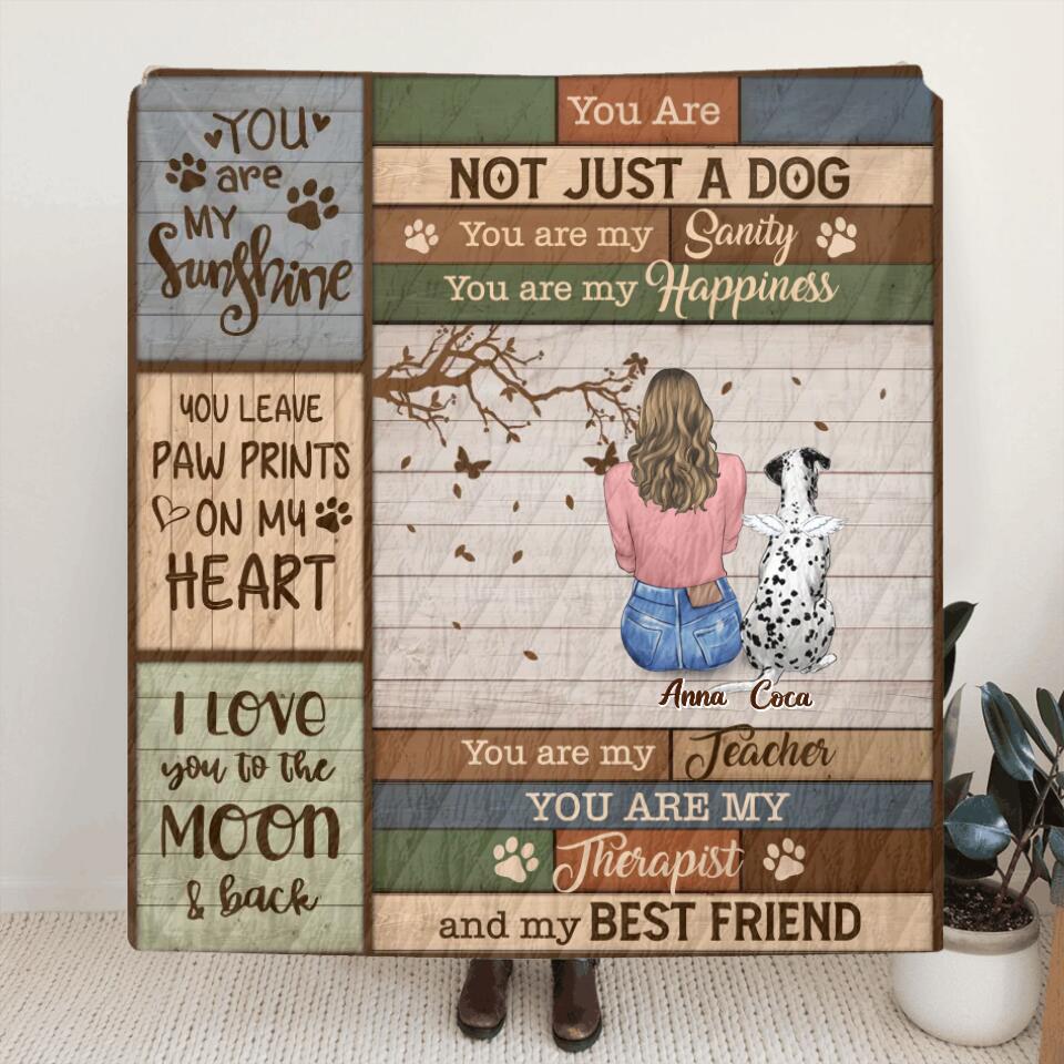 Personalized Dog/Cat Mom Quilt/Fleece Throw Blanket - Gift Idea For Dog Lover, Cat Lover - You Are Not Just A Dog