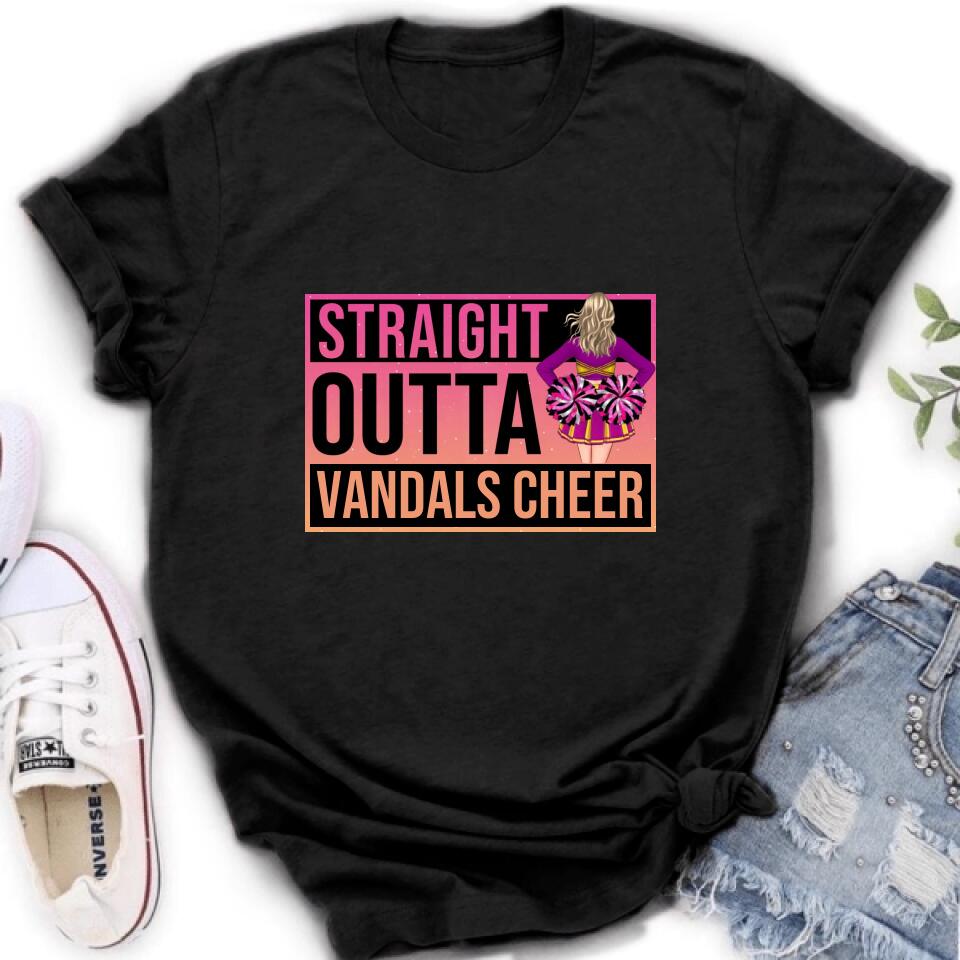 Personalized Cheerleading T-shirt/Long Sleeve/Sweatshirt/Hoodie - Gift For Cheerleaders -  Straight Outta Cheer Team