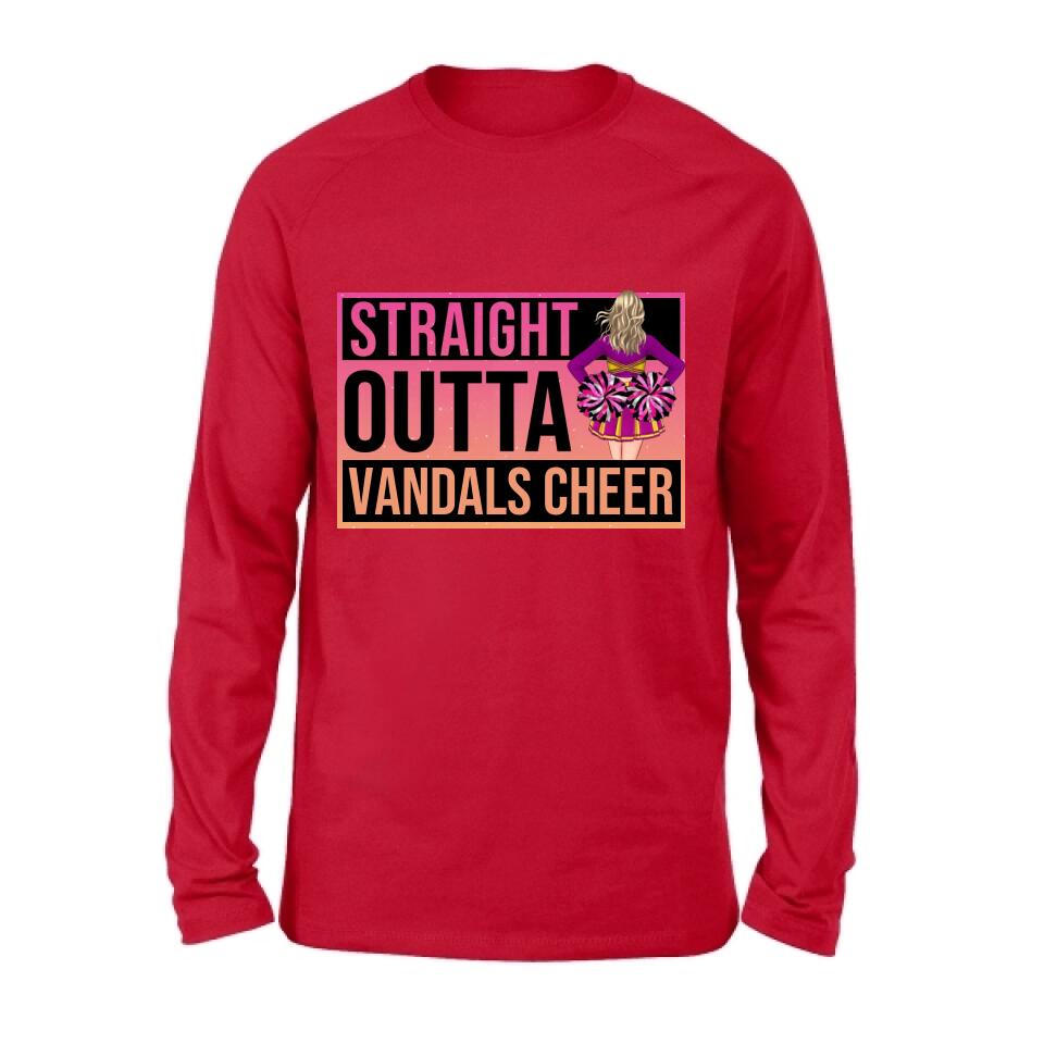 Personalized Cheerleading T-shirt/Long Sleeve/Sweatshirt/Hoodie - Gift For Cheerleaders -  Straight Outta Cheer Team