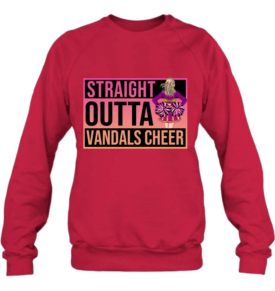 Personalized Cheerleading T-shirt/Long Sleeve/Sweatshirt/Hoodie - Gift For Cheerleaders -  Straight Outta Cheer Team