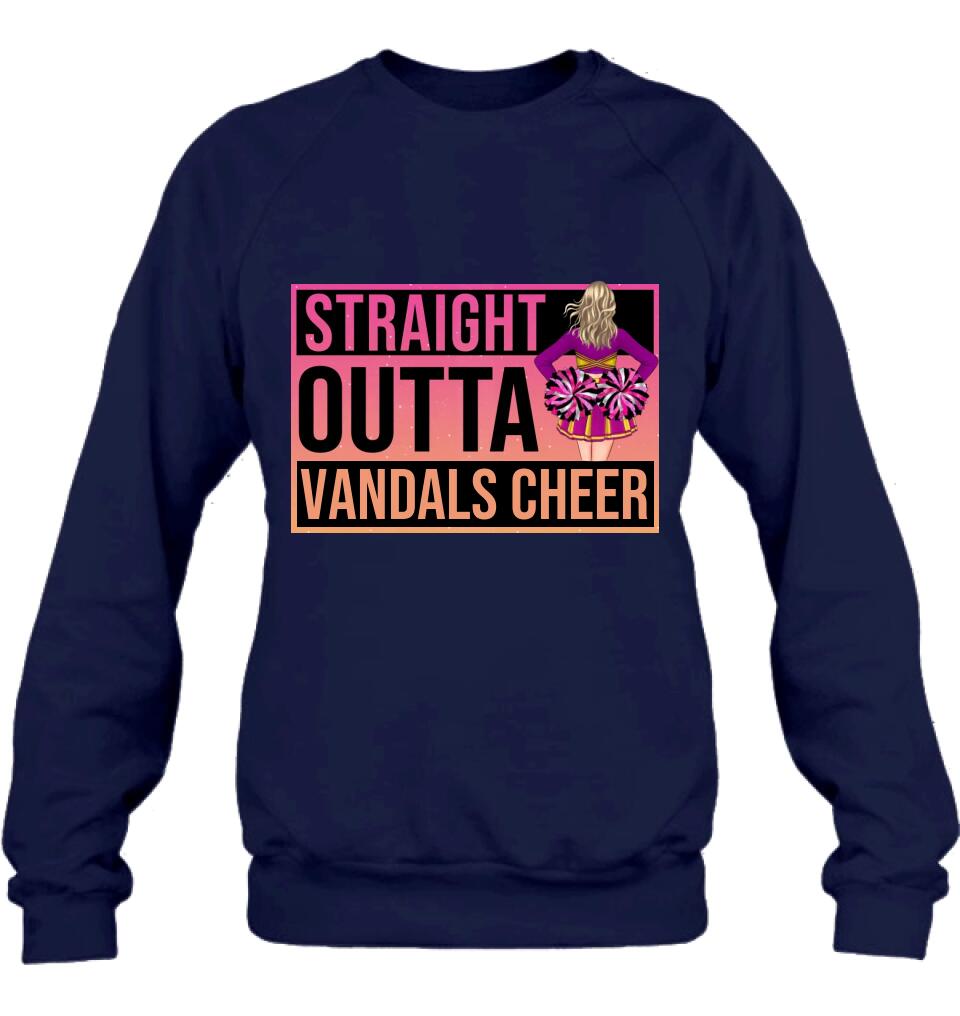 Personalized Cheerleading T-shirt/Long Sleeve/Sweatshirt/Hoodie - Gift For Cheerleaders -  Straight Outta Cheer Team