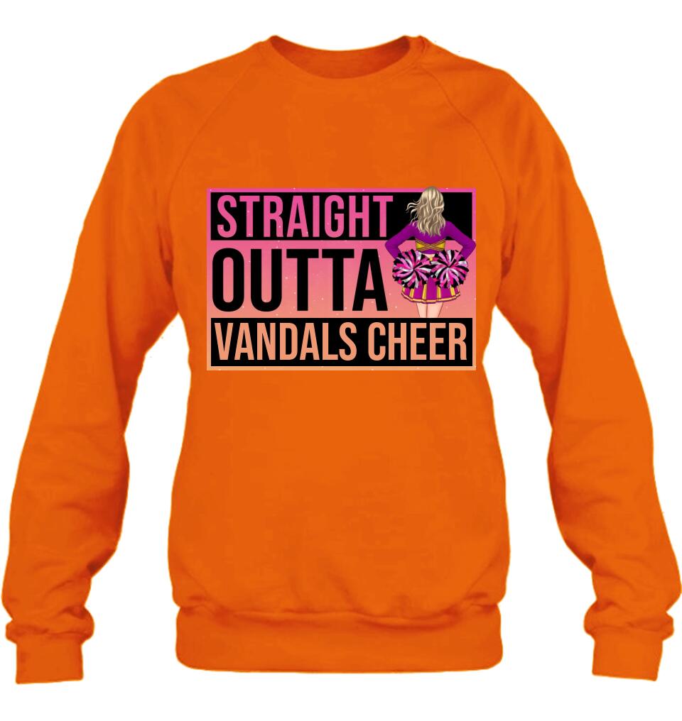Personalized Cheerleading T-shirt/Long Sleeve/Sweatshirt/Hoodie - Gift For Cheerleaders -  Straight Outta Cheer Team