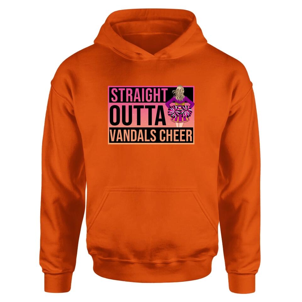Personalized Cheerleading T-shirt/Long Sleeve/Sweatshirt/Hoodie - Gift For Cheerleaders -  Straight Outta Cheer Team