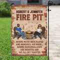 Personalized Fire Pit Flag - Gift Idea For Couple - Fire Pit Where Music Gets Played And Memories Are Made