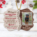 Personalized Memorial Dog Photo Rectangle Wooden Ornament - Memorial Gift Idea For Dog Lovers/Owners - Missing Your Unconditional Love And Playful Paws