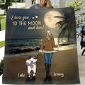Personalized Dog Mom Fleece Throw Blanket/Quilt - I Love You To The Moon and Back - Memorial Gift For Dog Owner/ Dog Lover