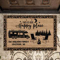 Custom Personalized Camping Doormat - Best Gift for Camping Lovers - This Is Our Happy Place