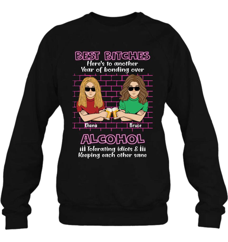 Personalized Bestie T-shirt/Sweatshirt/Long Sleeve/Hoodie - Best Bitches - Gift Idea For Bestie/Friend/Sister/Birthday