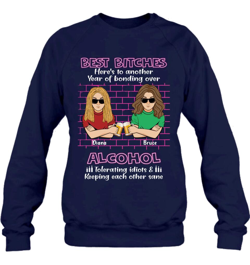 Personalized Bestie T-shirt/Sweatshirt/Long Sleeve/Hoodie - Best Bitches - Gift Idea For Bestie/Friend/Sister/Birthday