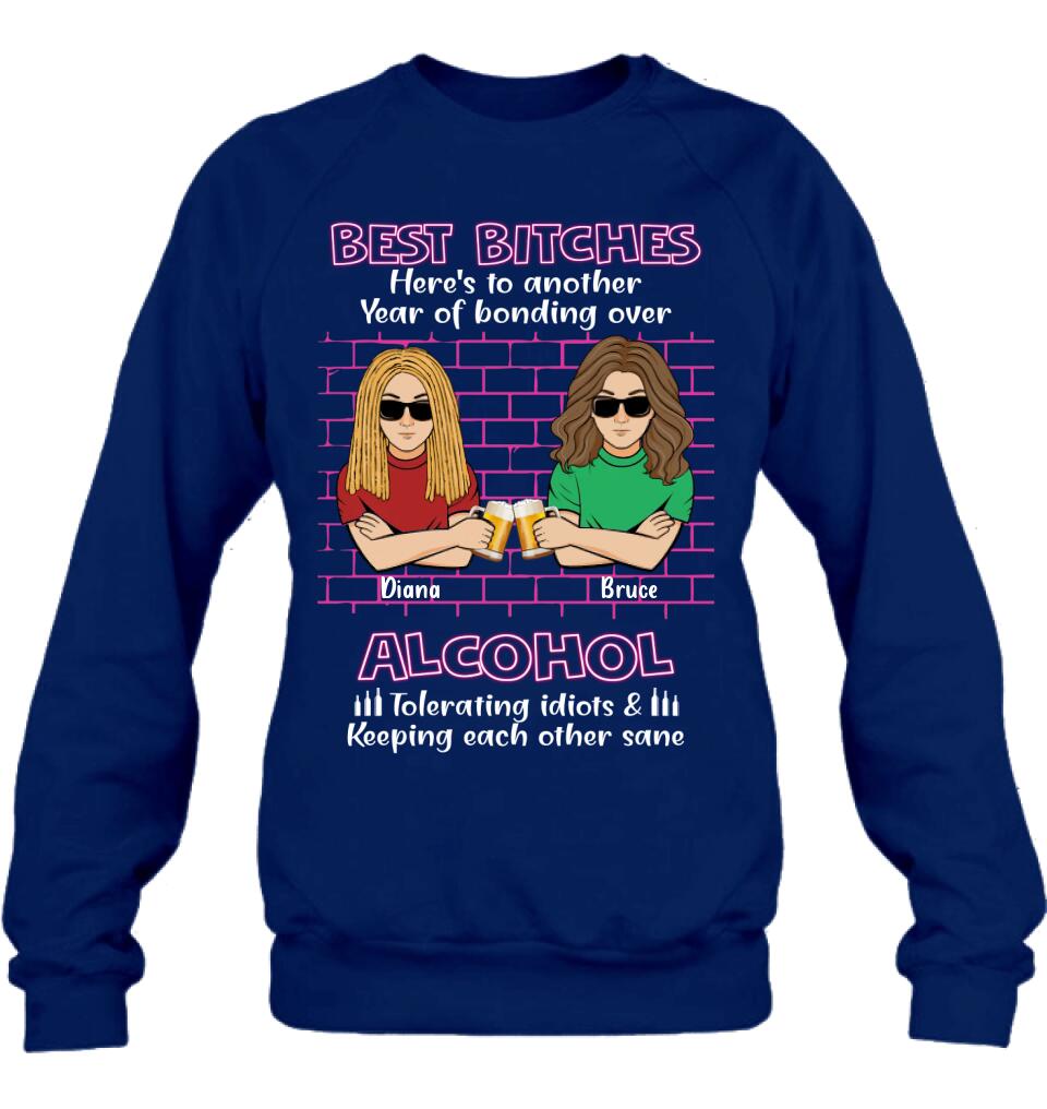 Personalized Bestie T-shirt/Sweatshirt/Long Sleeve/Hoodie - Best Bitches - Gift Idea For Bestie/Friend/Sister/Birthday