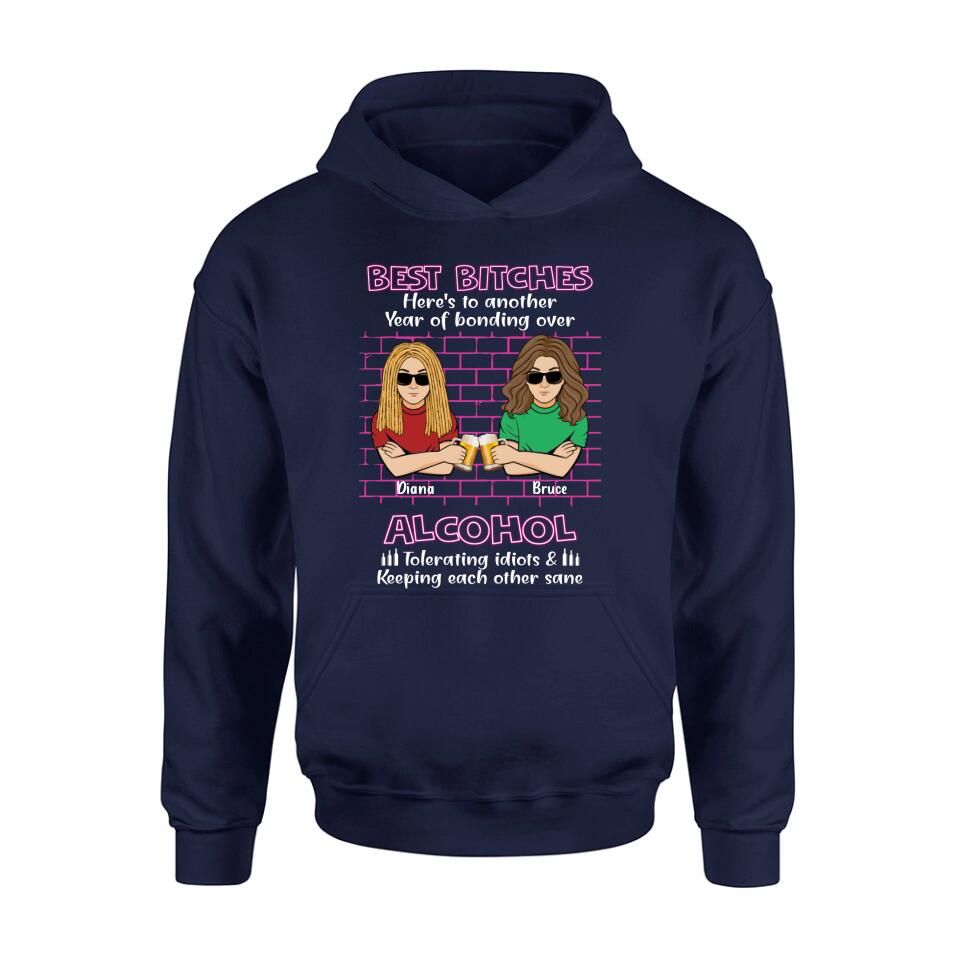 Personalized Bestie T-shirt/Sweatshirt/Long Sleeve/Hoodie - Best Bitches - Gift Idea For Bestie/Friend/Sister/Birthday