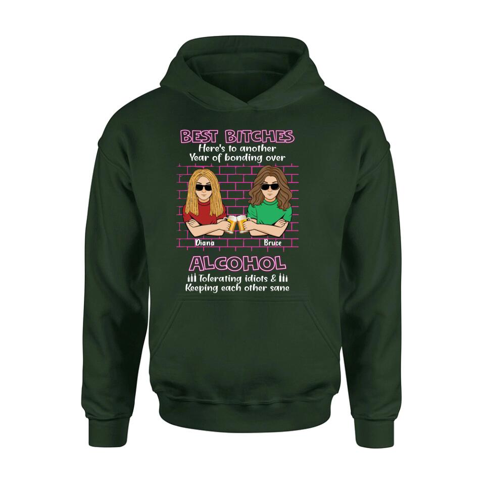 Personalized Bestie T-shirt/Sweatshirt/Long Sleeve/Hoodie - Best Bitches - Gift Idea For Bestie/Friend/Sister/Birthday