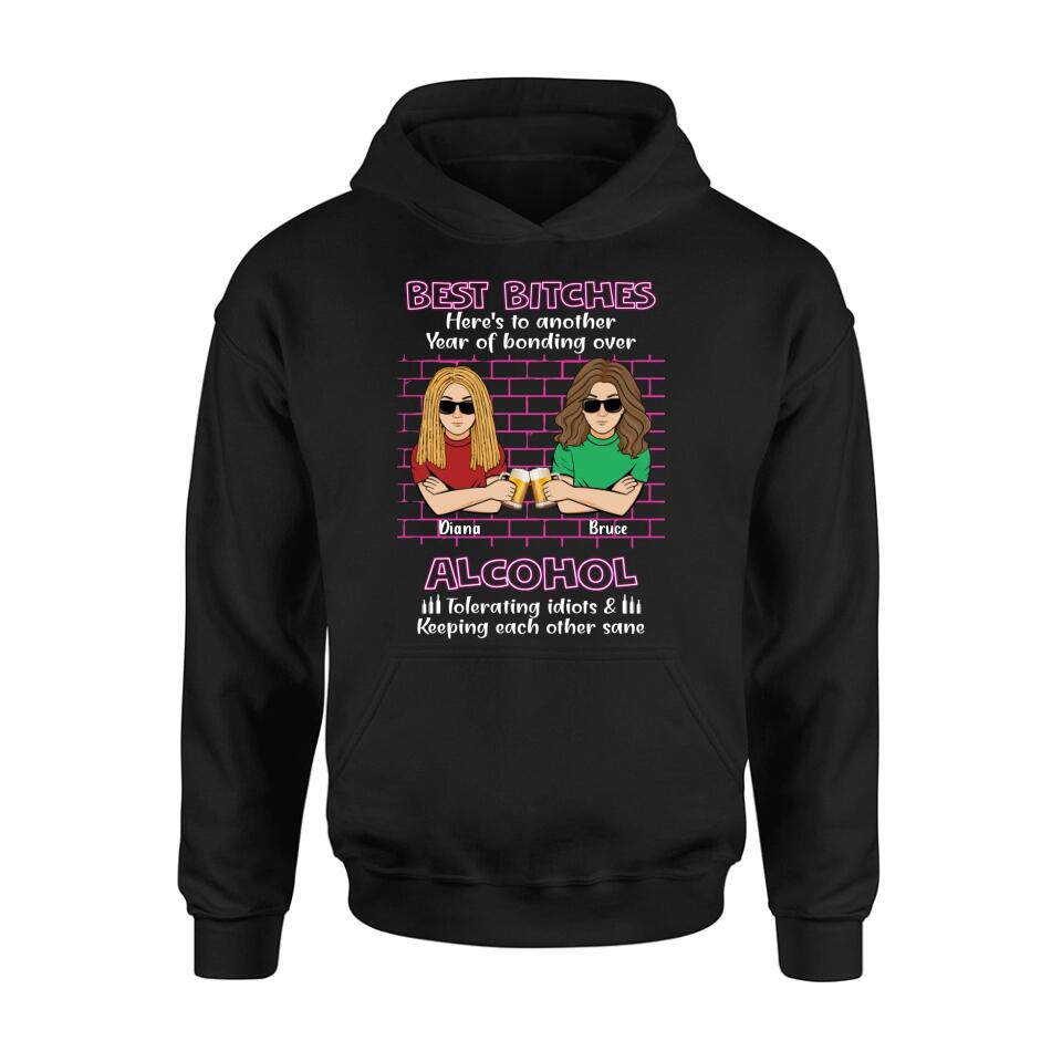 Personalized Bestie T-shirt/Sweatshirt/Long Sleeve/Hoodie - Best Bitches - Gift Idea For Bestie/Friend/Sister/Birthday