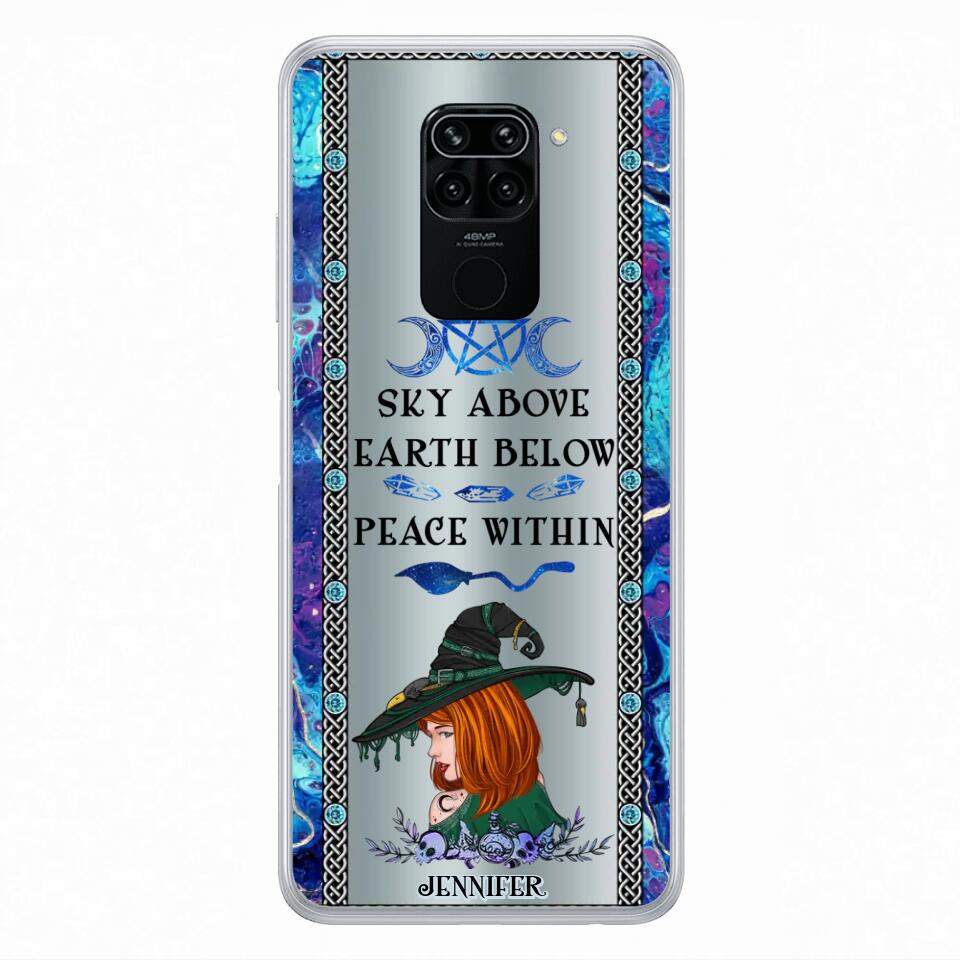 Custom Personalized Witch Phone Case - Gift Idea For Witch Lovers - Sky Above Earth Below Peace Within - Cases For Oppo, Xiaomi & Huawei