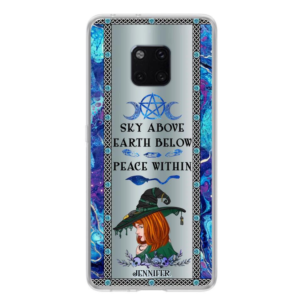Custom Personalized Witch Phone Case - Gift Idea For Witch Lovers - Sky Above Earth Below Peace Within - Cases For Oppo, Xiaomi & Huawei