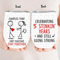 Personalized Fart Couple Wine Tumbler - Couples That Fart Together Stay Together - Valentines/Anniversary Gift Idea For Couple/Husband & Wife