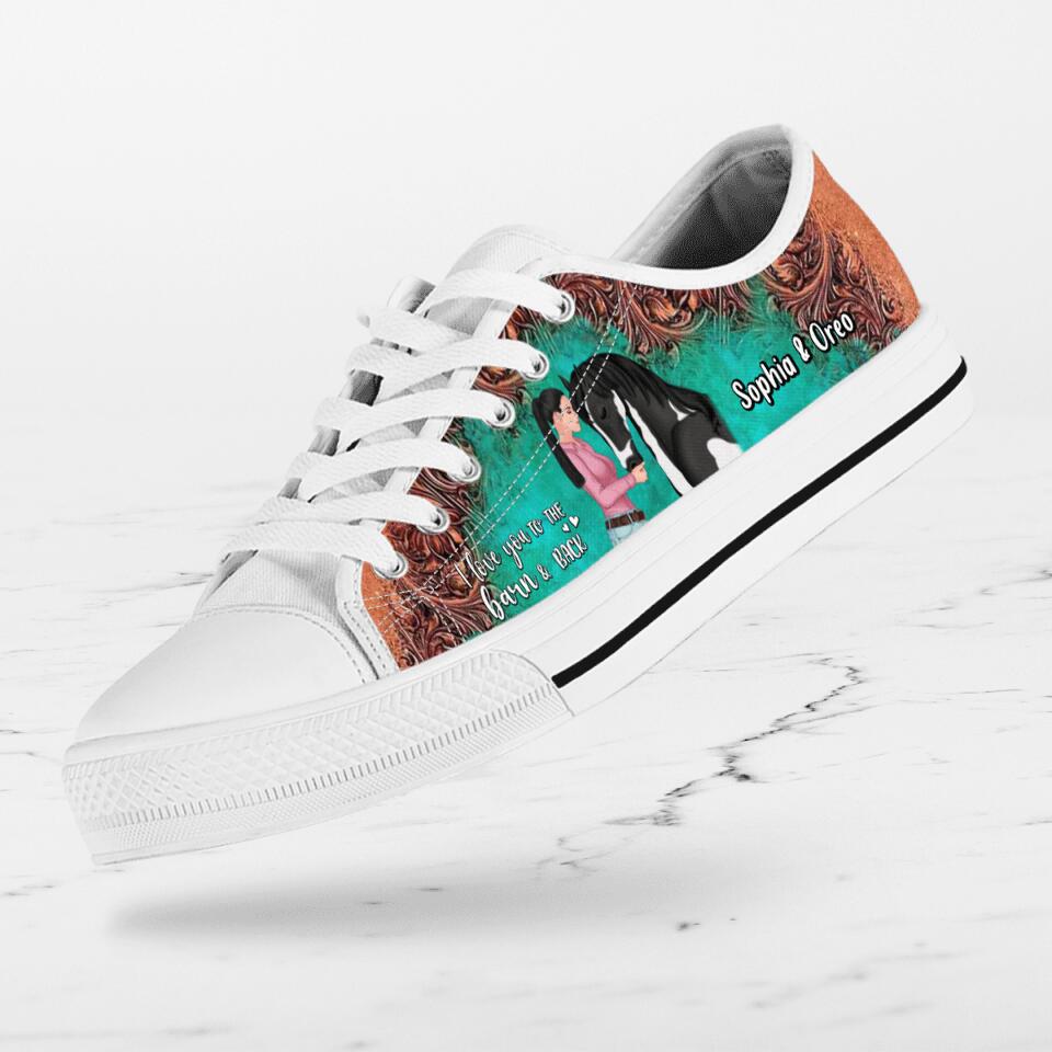 Personalized Horse Mom Sneakers - Up to 3 Horses - Gift Idea For Horse Lovers - I Love You To The Moon & Back
