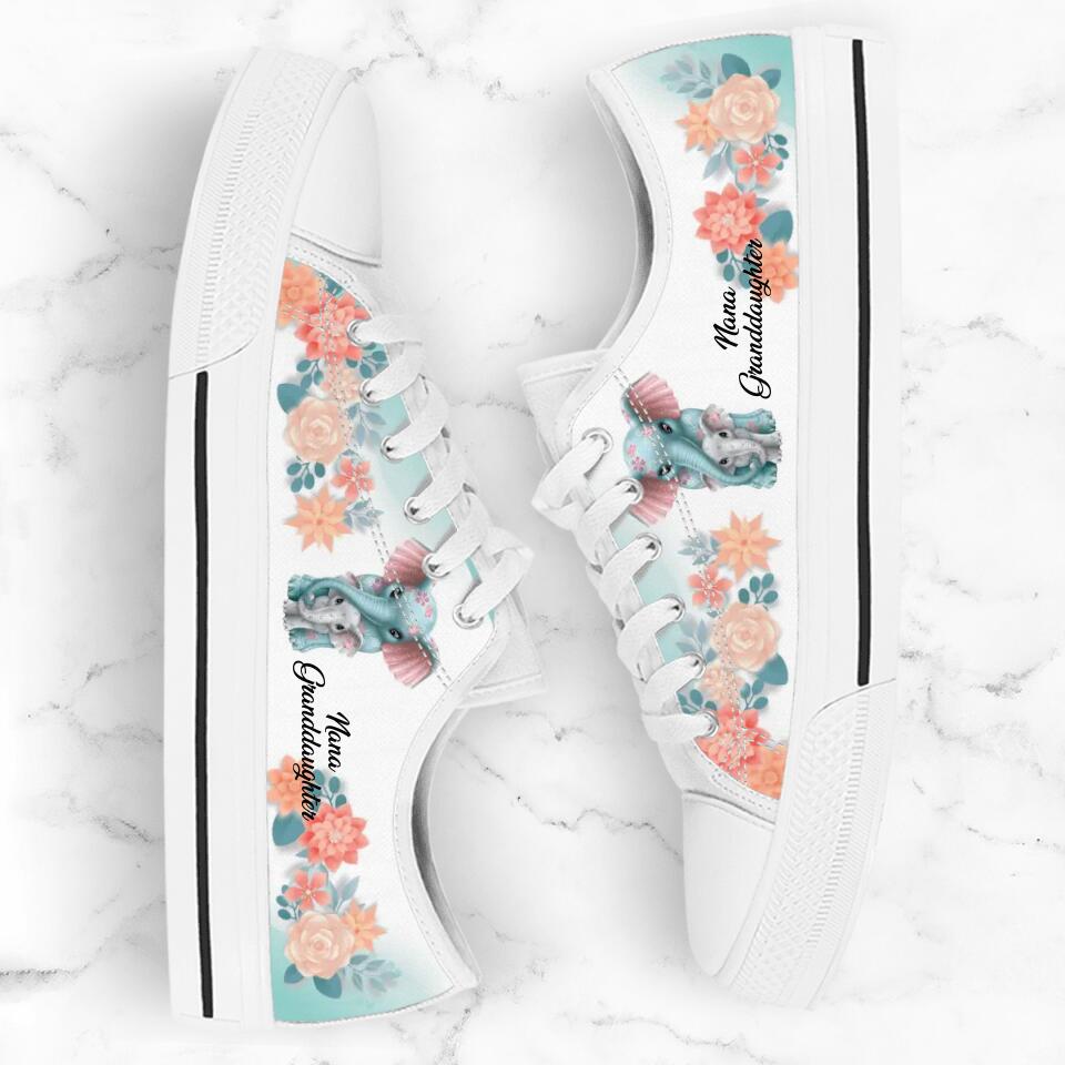 Personalized Grandma & Grandchild Sneakers - Gift Idea For Granddaughter/Grandson - Love From Gramma