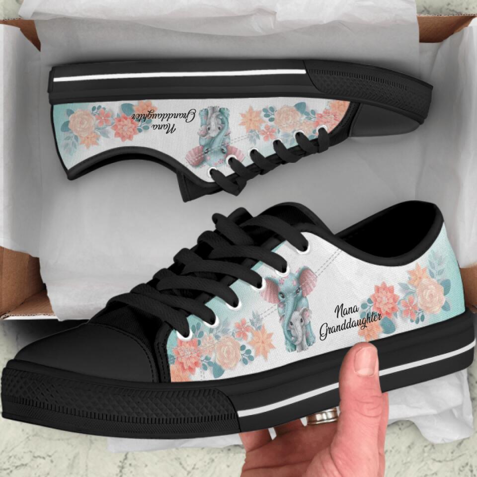 Personalized Grandma & Grandchild Sneakers - Gift Idea For Granddaughter/Grandson - Love From Gramma