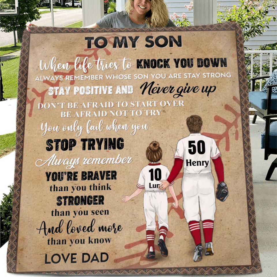Personalized To My Son/Daughter Quilt/Fleece Throw Blanket - Gift Idea For Son/Daughter - Stay Positive And Never Give Up