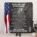 Personalized US Military Fleece Throw Blanket/Quilt - US Military Oath Of Enlistment