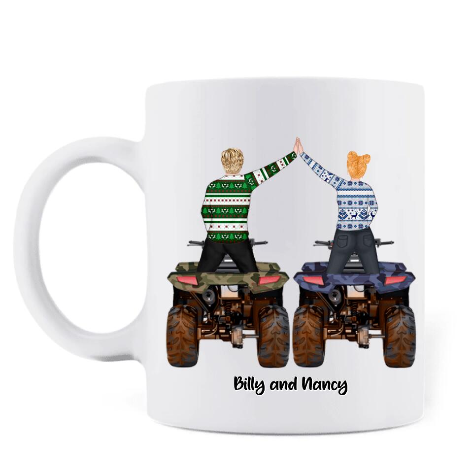 Personalized Couple Riding ATV Coffee Mug - Gift for Couple,  ATV Riders