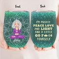 Personalized Yoga Wine Tumbler - Gift Idea For Yoga Lover/Birthday Gift - I'm Mostly Peace Love And Light