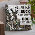 Personalized Deer Hunting Pillow Cover, Cushion Cover - Gift for Couple, Husband and Wife, Hunting Lovers
