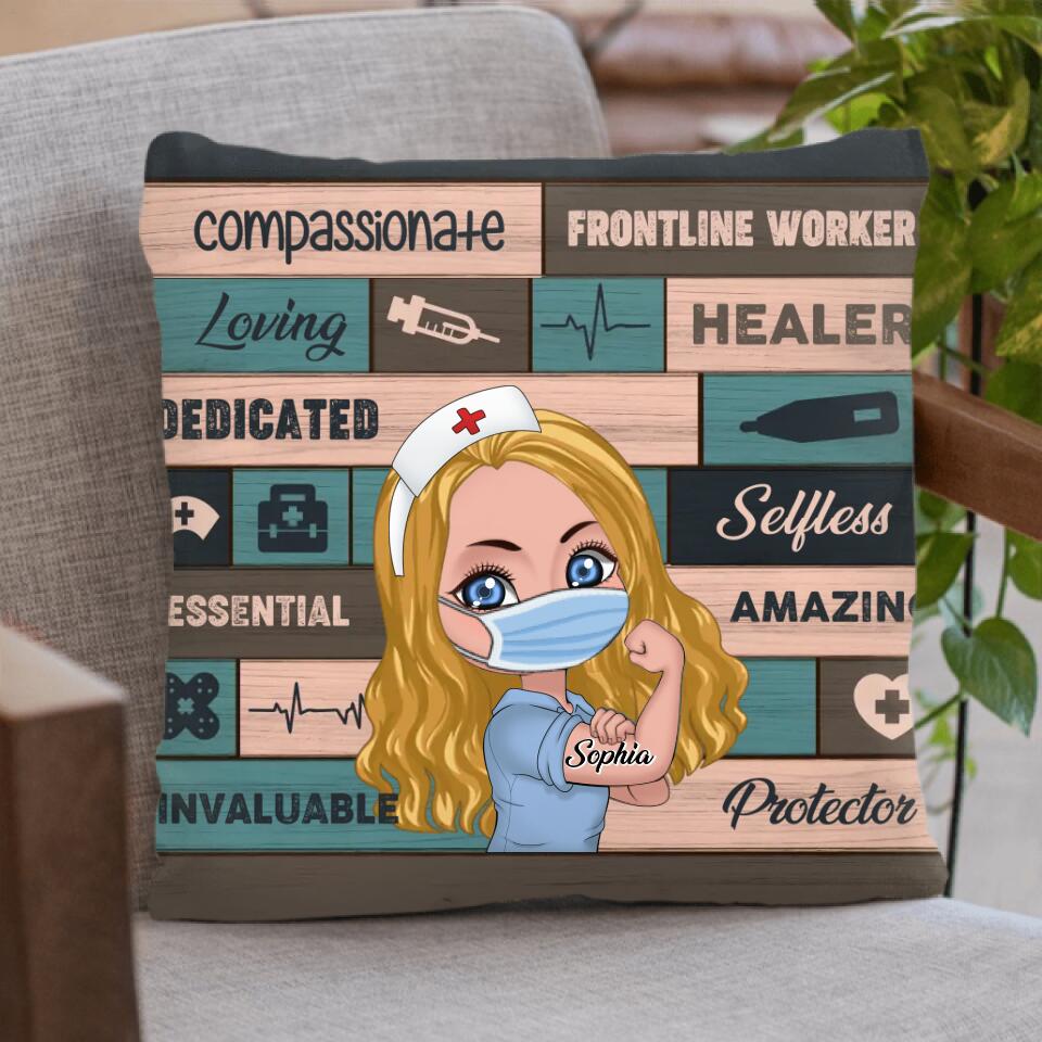 Personalized Nursing Is A Work Of Heart Pillow Cover/Fleece Blanket/Quilt - Gift For Nurse, Coworkers, Sister