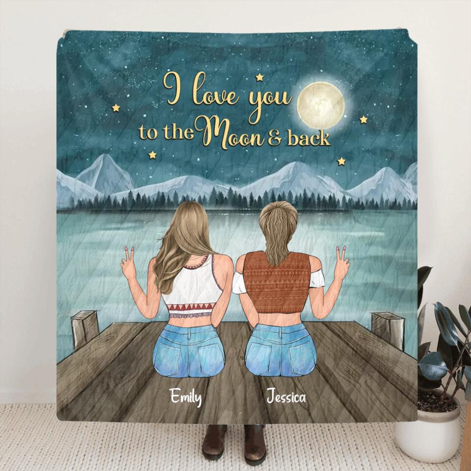 Personalized Boho Best Friend Fleece Blanket/Quilt - Up to 3 Besties