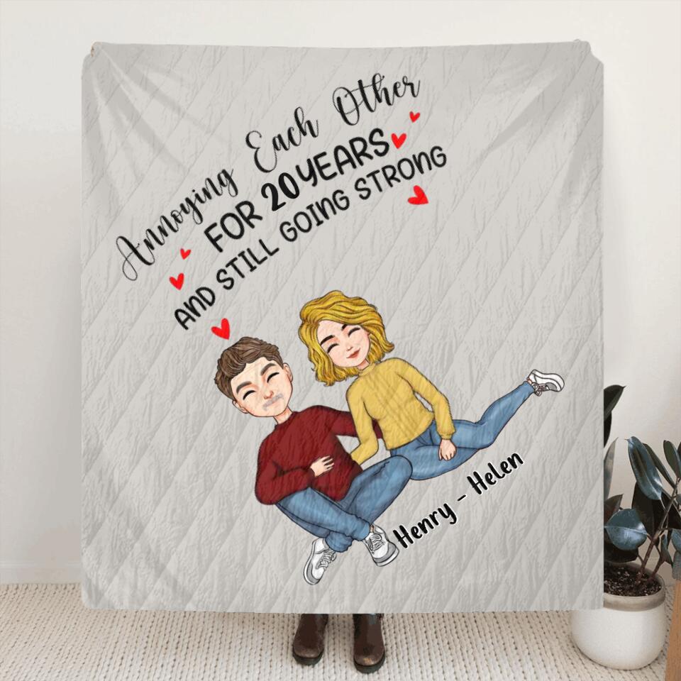 Personalized Couple Fleece Throw Blanket/Quilt - Gift Idea From Husband To Wife - This Is Our Cuddling Blanket
