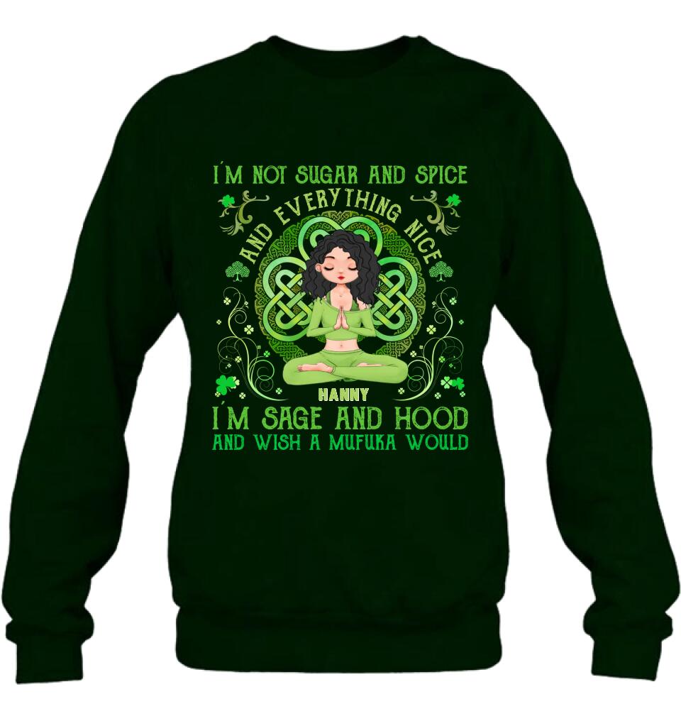 Personalized Irish Girl Yoga Shirt - Gift Idea For St Patrick's Day - I'm Sage And HoodAnd Wish A Mufuka Would