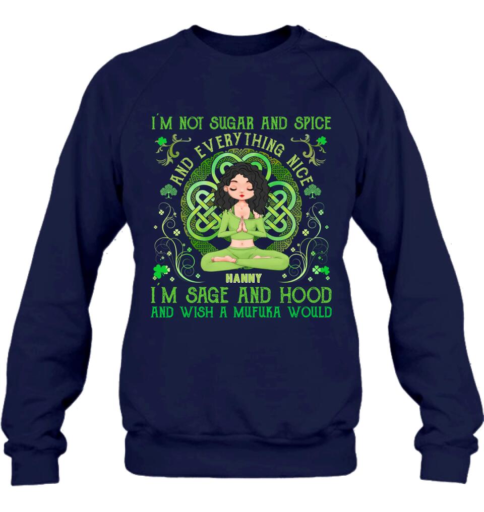 Personalized Irish Girl Yoga Shirt - Gift Idea For St Patrick's Day - I'm Sage And HoodAnd Wish A Mufuka Would