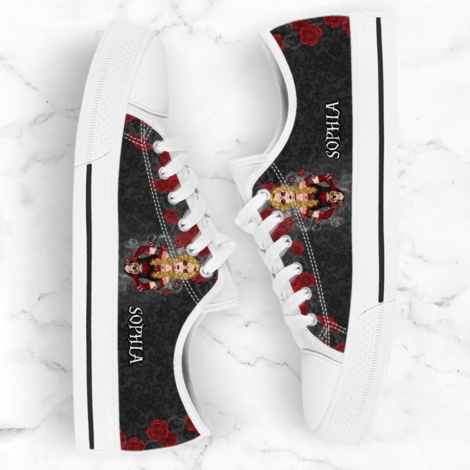 Personalized Skull Girl Sneakers - Gift Idea For Friends/Birthday