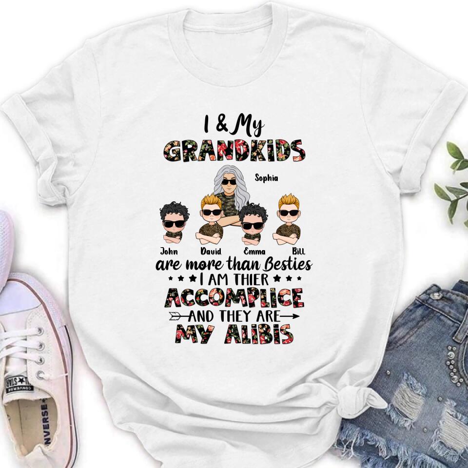Personalized Grandma & Grandkids T-shirt - Gift Idea For Grandma/Grandkid - I & My Grandkids Are More Than Besties