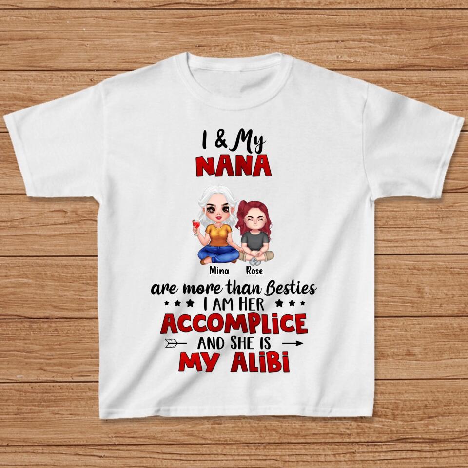 Personalized Grandma & Grandkids T-shirt - Gift Idea For Grandma/ Grandkid - I & My Grandkids Are More Than Besties