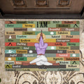 Personalized Yoga Girl Doormat - Gift Idea For Yoga Lovers - I Am Sensual, Bold